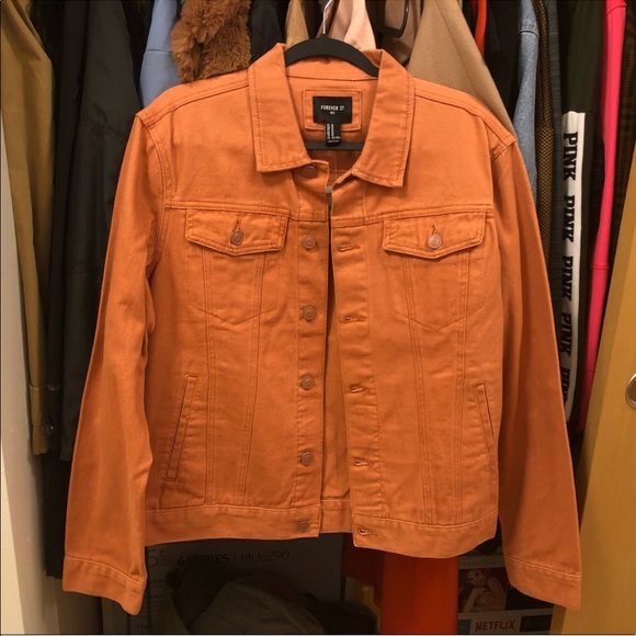 orange denim jacket forever 21